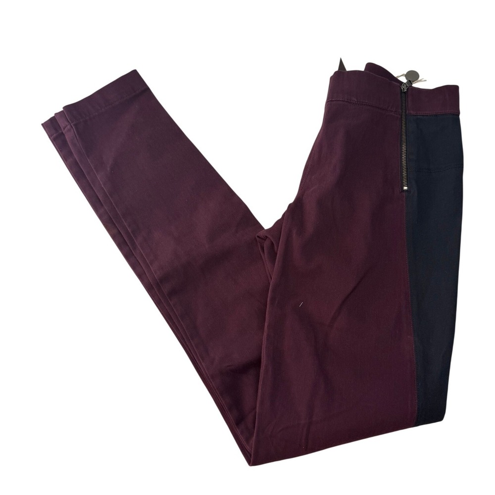 Marc by Marc Jacobs Womens Burgundy Black Colorblock Zipper Leggings Pants 0 New
